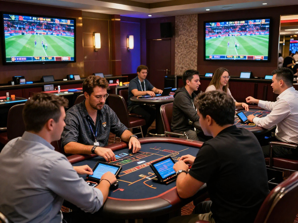 Engaged players enjoying the dynamic live betting experience at CV 666 casino, showcasing vibrant atmosphere and real-time sports action.