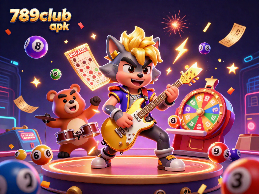Experience thrilling excitement with 789club apk, featuring animated characters, colorful game elements, and dynamic casino visuals.