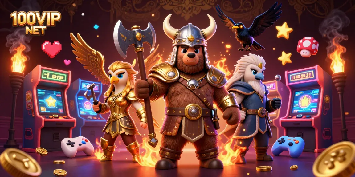 Engage in exciting gaming adventures with 100VIP NET's vibrant 3D interactive casino scene.