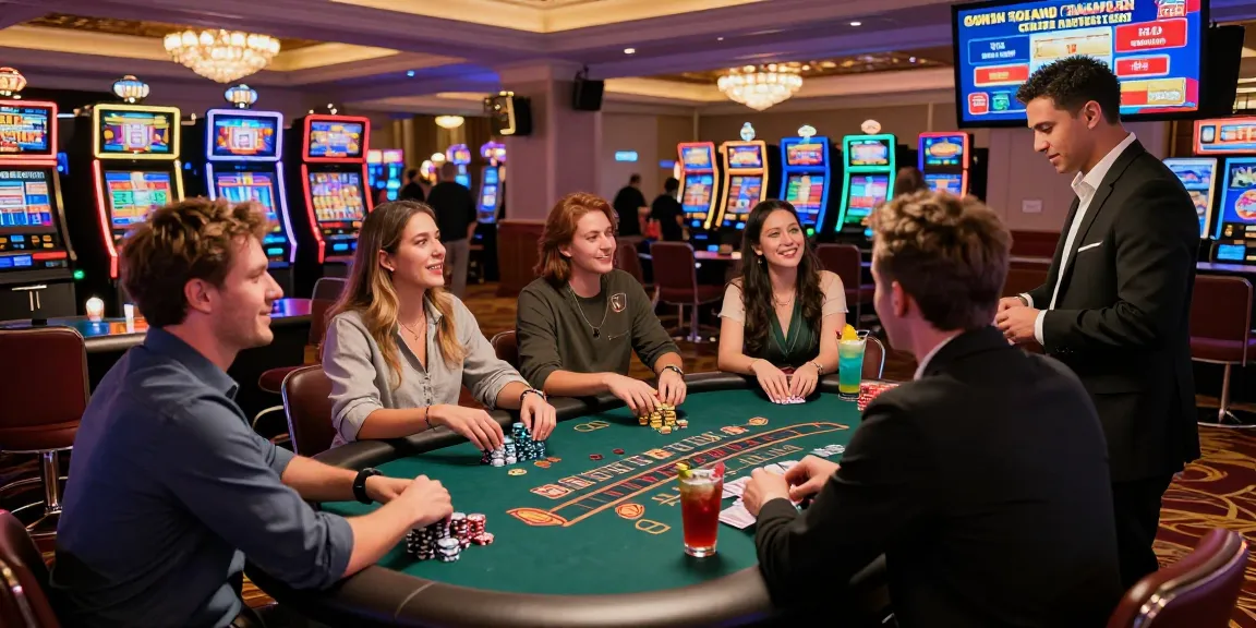 Experience the vibrant energy of casinos that accept credit cards during a lively blackjack game.