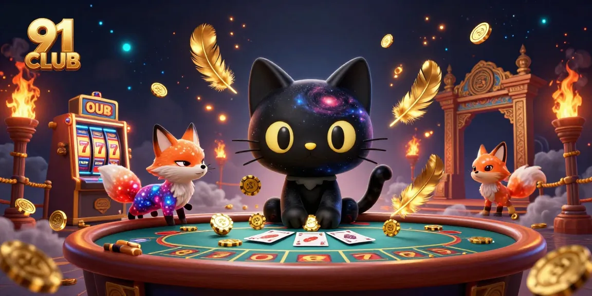 91 CLUB offers an immersive gaming experience with a cosmic casino and animated characters.