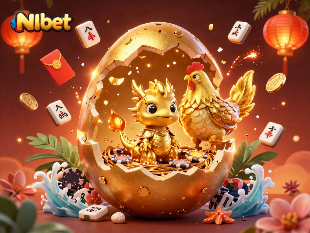 Nbet showcases a dynamic scene with a golden baby dragon and poker chips, celebrating casino excitement.