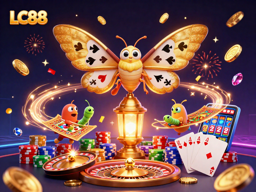 Experience thrilling casino gaming with LC88’s vibrant atmosphere and golden elements of chance.