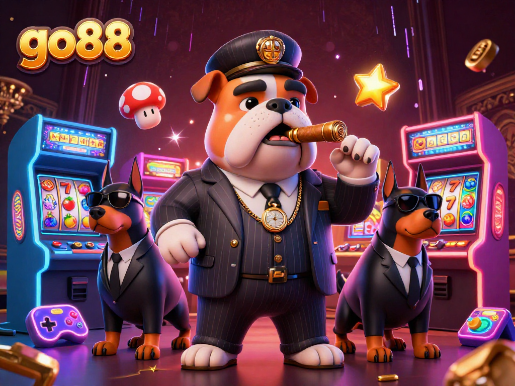 Experience the thrill of gaming at go88 with interactive casino elements and engaging characters in a vibrant scene.