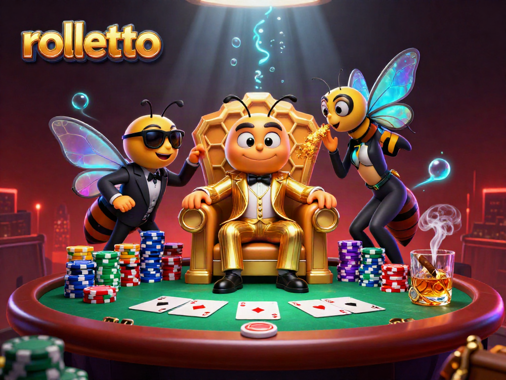Experience thrilling gameplay at rolletto casino with the buzzing bee mob boss and vibrant poker scene.