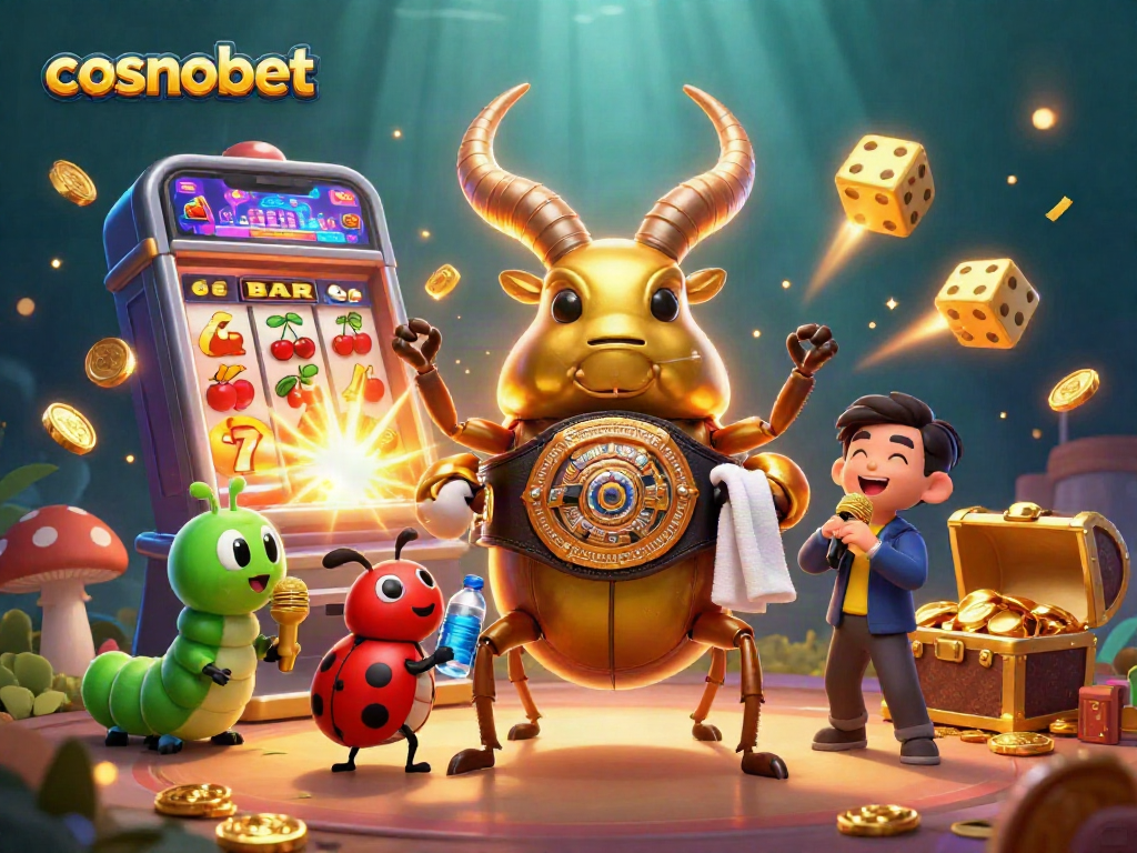Engage with cosmobet's dynamic gaming experience featuring colorful characters in action-packed casino scene.