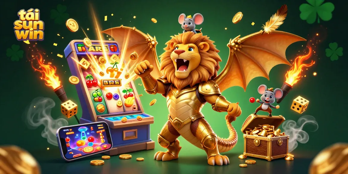Engage in thrilling gameplay with tải sun win, featuring a vibrant 3D scene of jackpots and casino excitement.