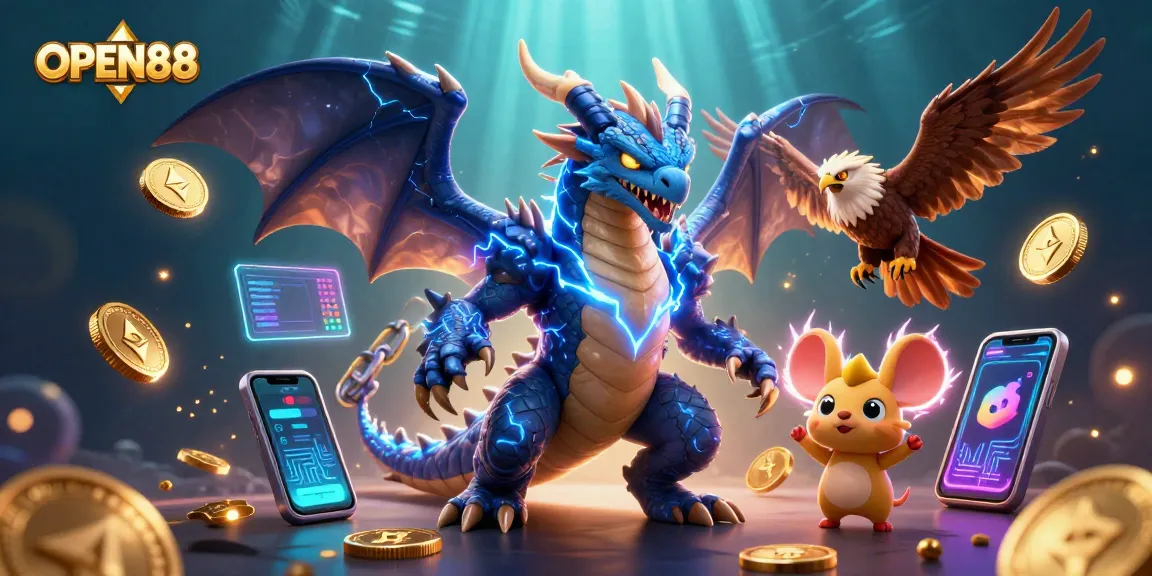 Experience the excitement of OPEN88 as vibrant characters battle for rewards in a vivid 3D casino realm.