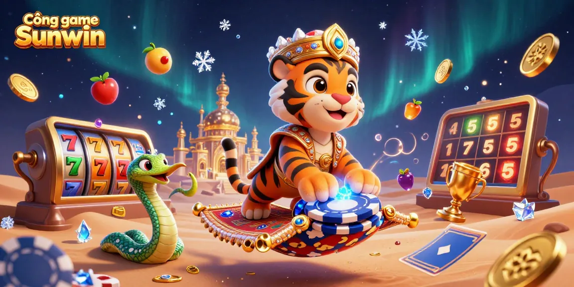 Join the excitement at Cổng game Sunwin with vibrant slot games featuring a magical sultan and treasures.