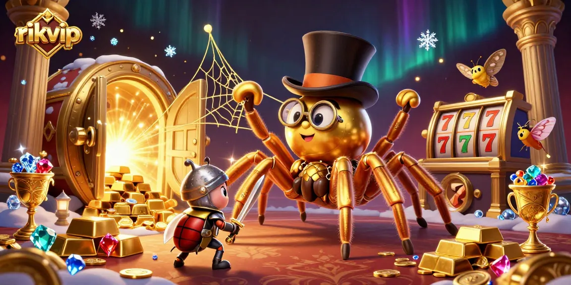 rikvip invites players to explore thrilling casino adventures with a captivated tarantula and beetle knight