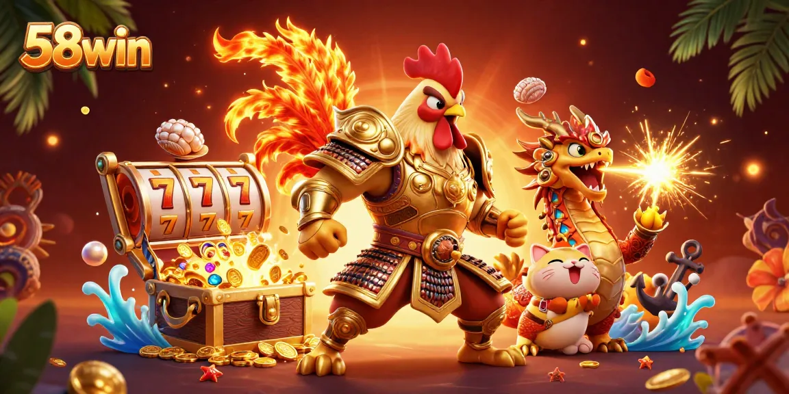 Engage with thrilling 58win casino games through dynamic illustrations showcasing adventure.