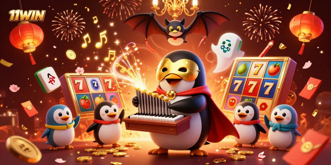 Experience thrilling wins at 11WIN with vibrant 3D casino illustration featuring engaging gameplay elements.