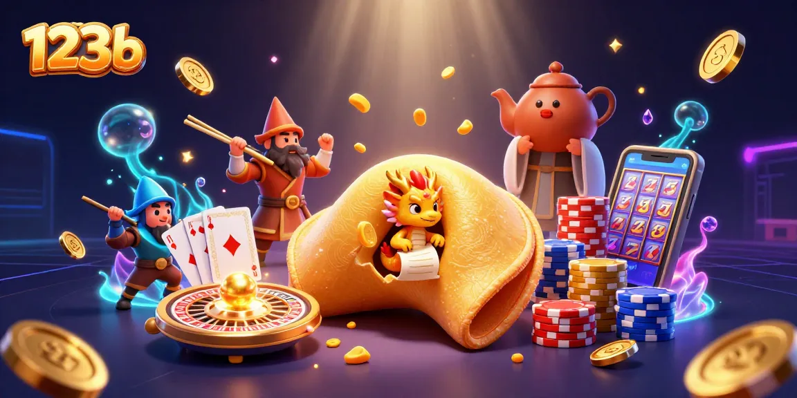 Engage with 123b’s vibrant casino scene featuring a golden cookie, wise dragon, and dynamic gaming elements.