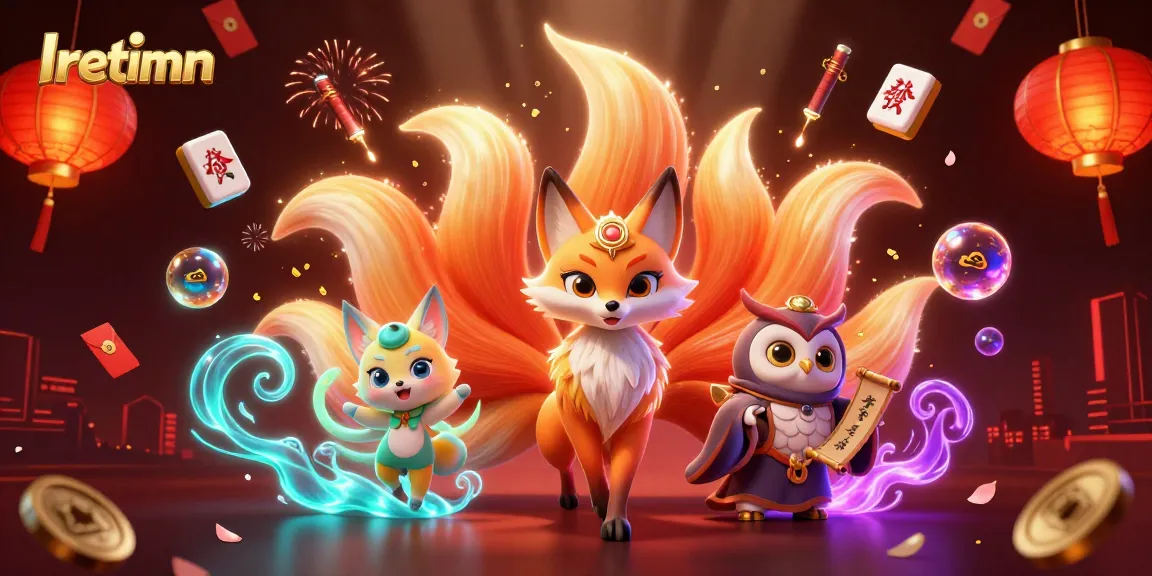 Experience Iretimn's vibrant casino world with spirit creatures and festive elements enhancing gameplay.