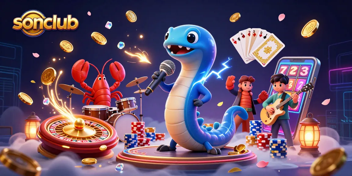 Experience the vibrant underwater casino scene with sonclub featuring an electric eel DJ, sparkling gems, and dynamic game elements.