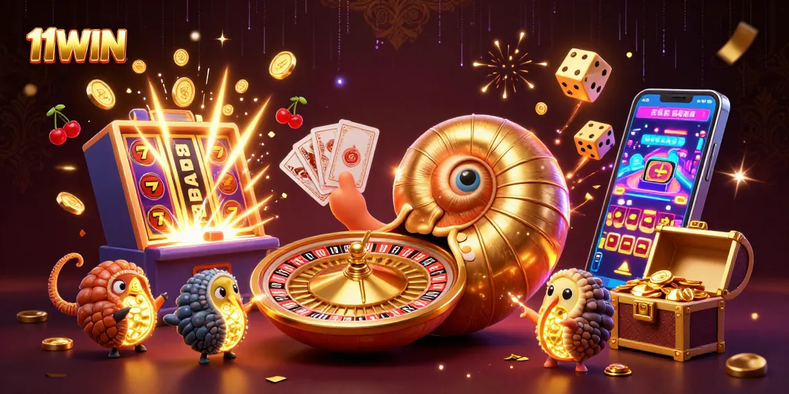Experience thrilling gameplay at 11WIN with dynamic casino scenes and characters.