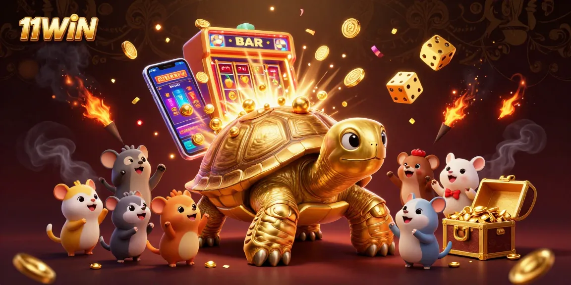 11WIN entices players with exciting wins in a vibrant 3D casino scene