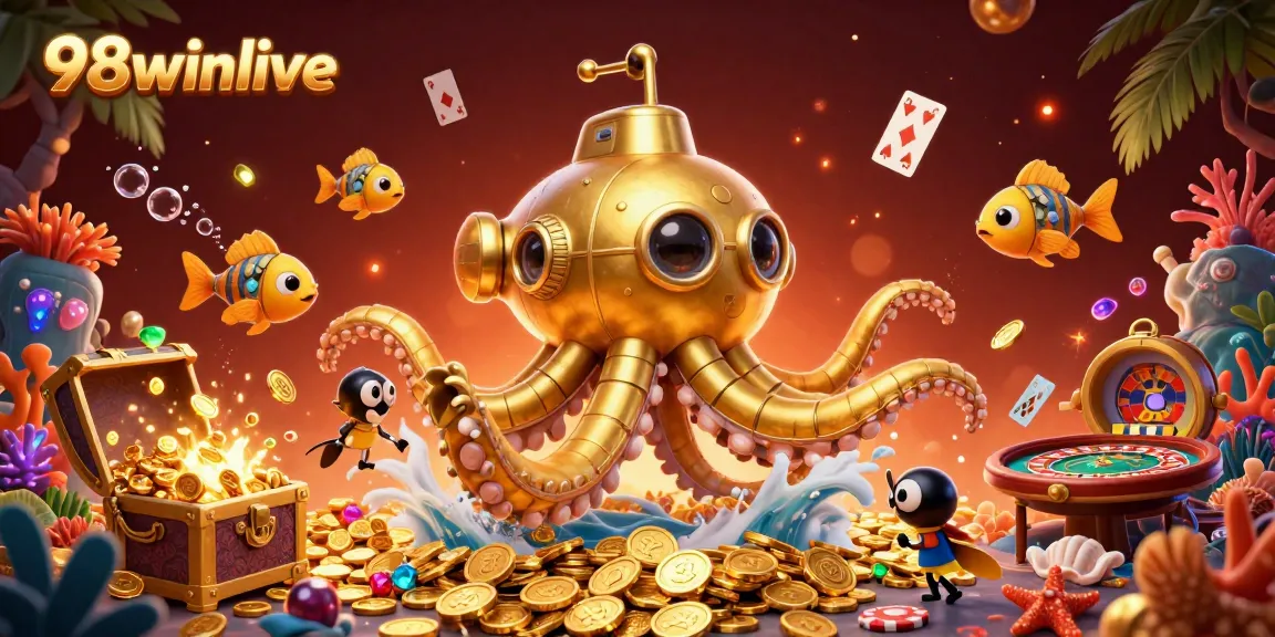 Experience thrilling gameplay at 98winlive with vibrant casino elements in a rich ocean setting.