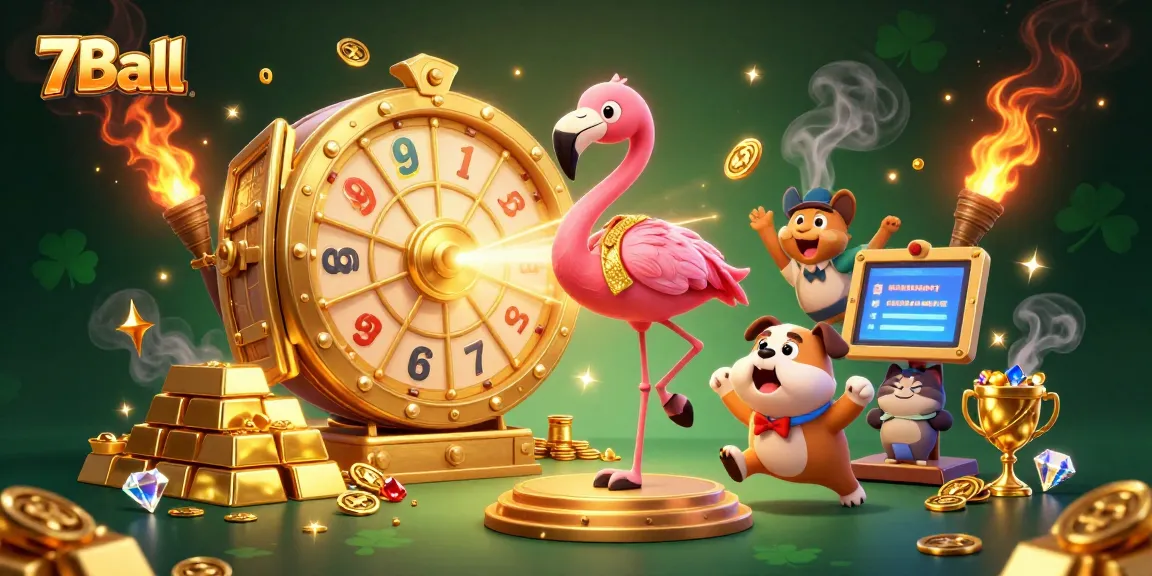 Spin the 7Ball prize wheel with excitement amidst a dazzling treasure vault explosion!